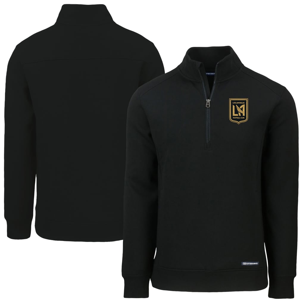  LAFC Cutter & Buck Roam Eco Recycled Quarter-Zip Pullover Top - Black